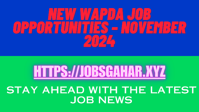 New WAPDA Job Opportunities – November 2024